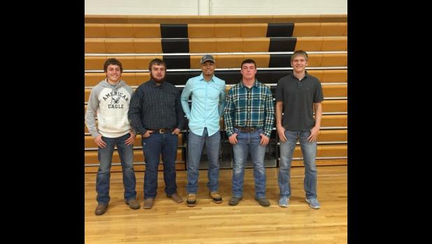 KKWK/KMRN ALL Stars from Penney High School: Brock Swindler, Garrett Trosper, Latroy Harper, Kenny Pulley and Jaran Richman.